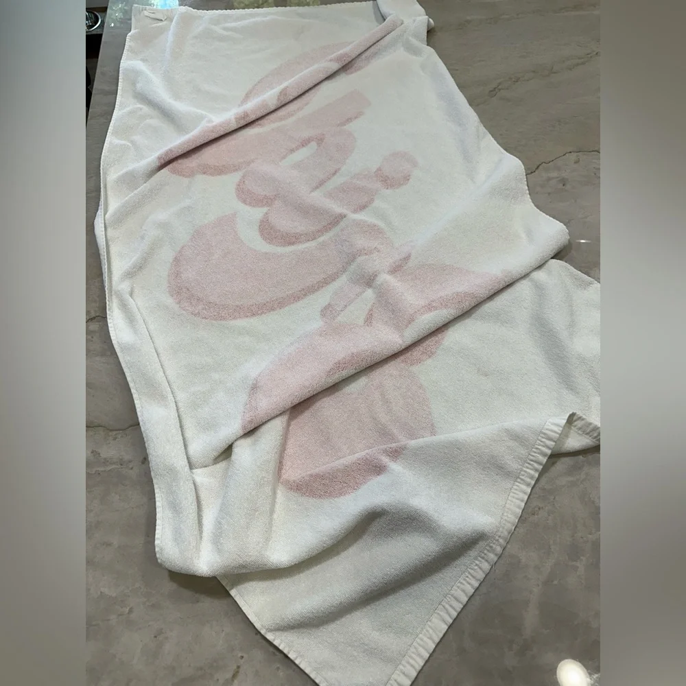 Ford White Beach Towel with Pink and Red 'Bride' Script